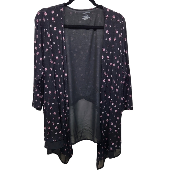 Lane Bryant Cardigan Open Front Mesh Back Panel Flowy Floral Size 18 / 20 - Picture 1 of 15